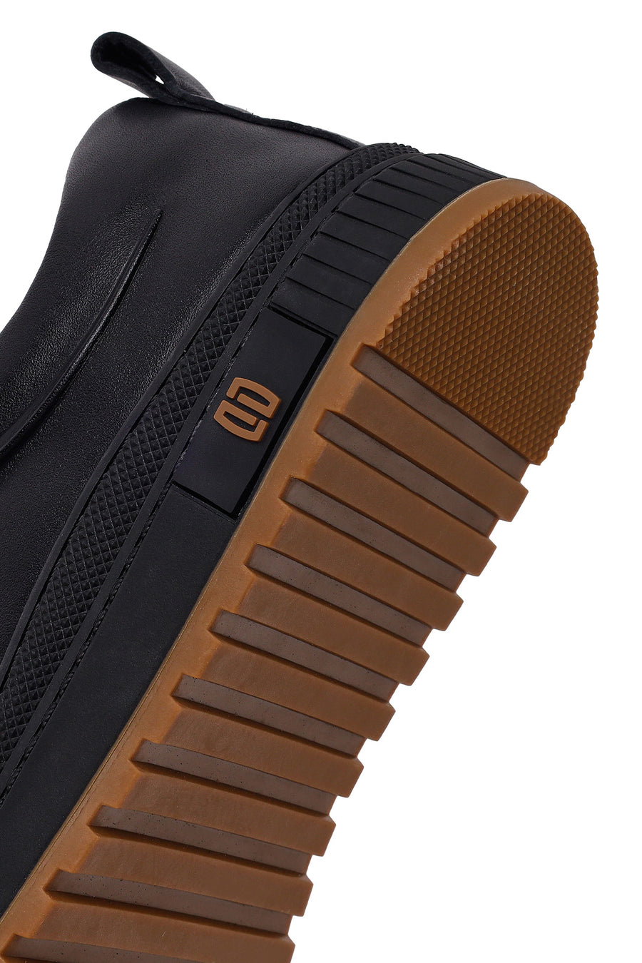 Erkek Siyah Bağcıklı Deri Sneaker