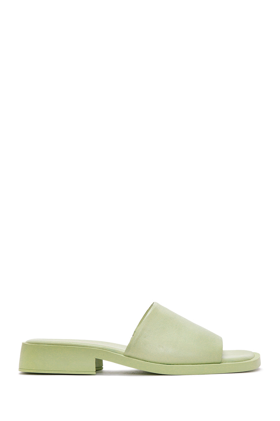 Women's Green Leather Slippers 24SFD201118 | Derimod
