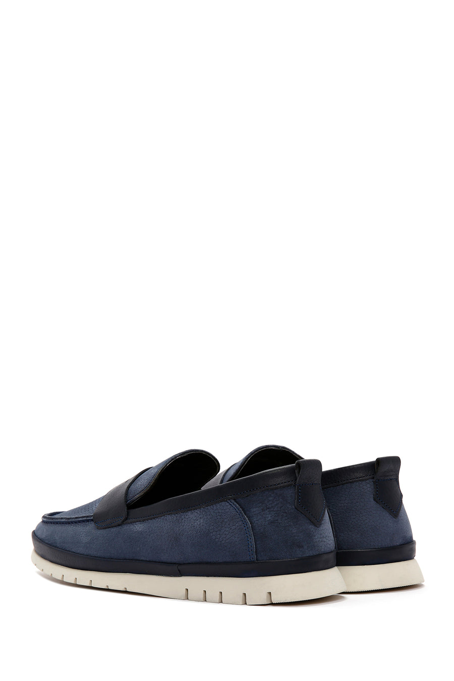Men's Navy Blue Nubuck Leather Casual Loafer