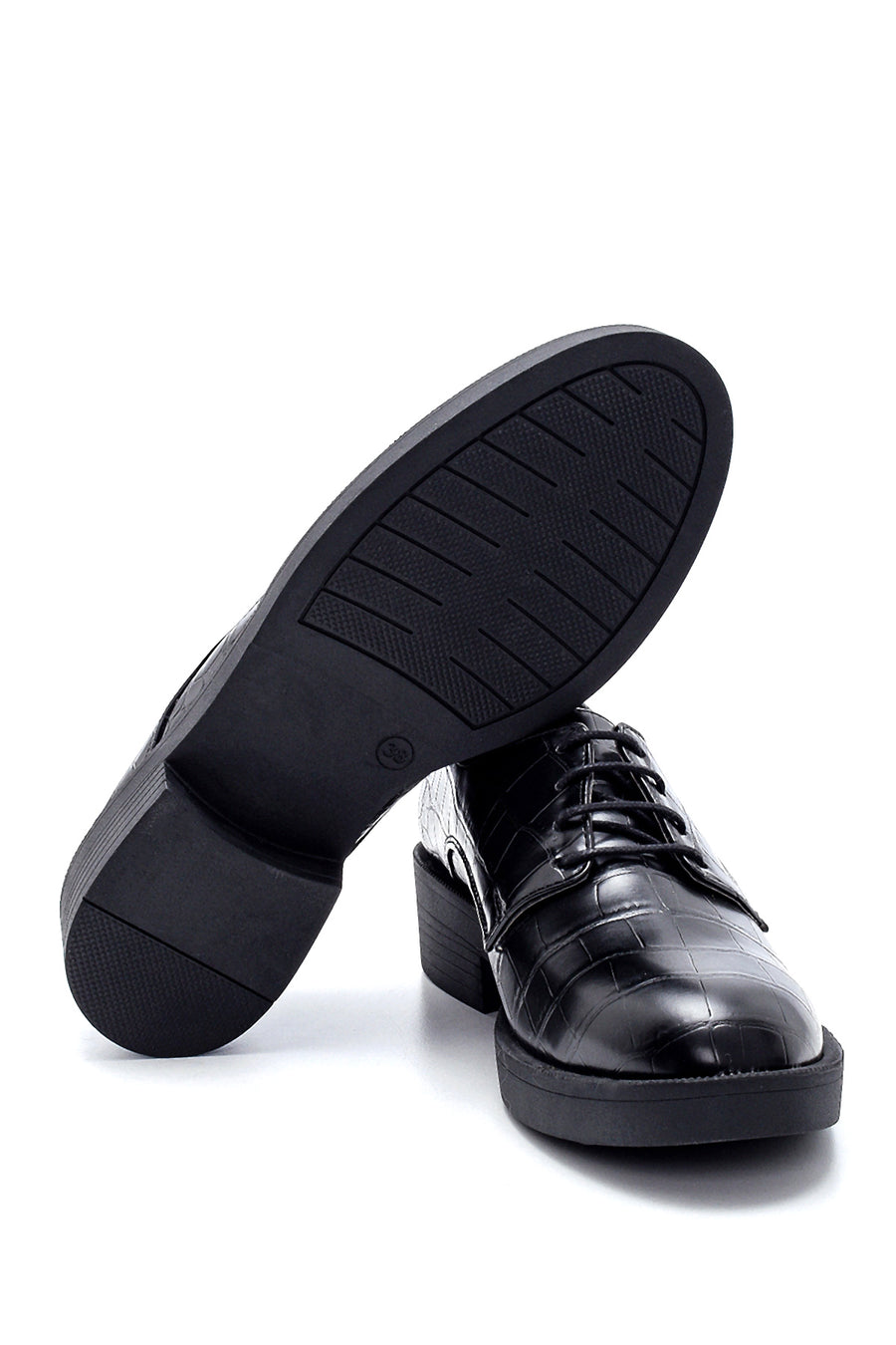 Women's Crocodile Patterned Masculine Shoes 20WFE1936E3 | Derimod