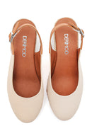 Women's Beige Wedge Heel Espadrille | Derimod