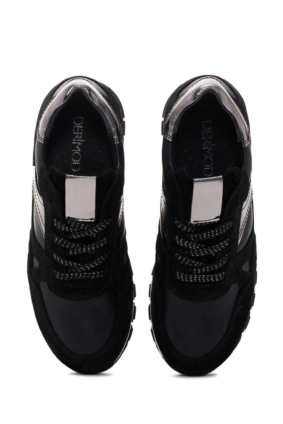 Kadın Siyah Süet Deri Detaylı Sneaker
