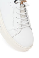 Men's White Lace-up Thick-Sole Leather Sneaker | Derimod