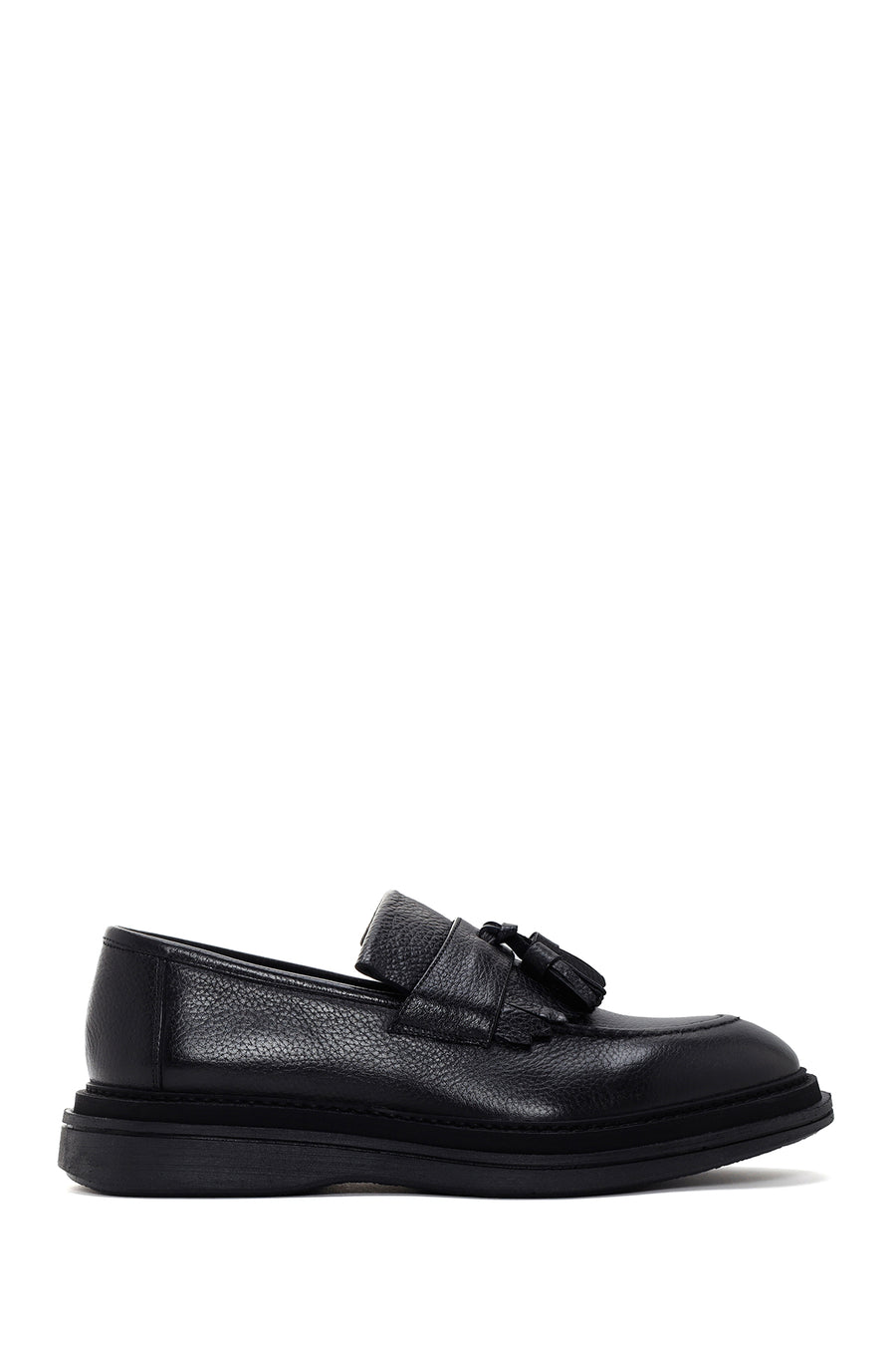 Men's Black Leather Tassel Loafer