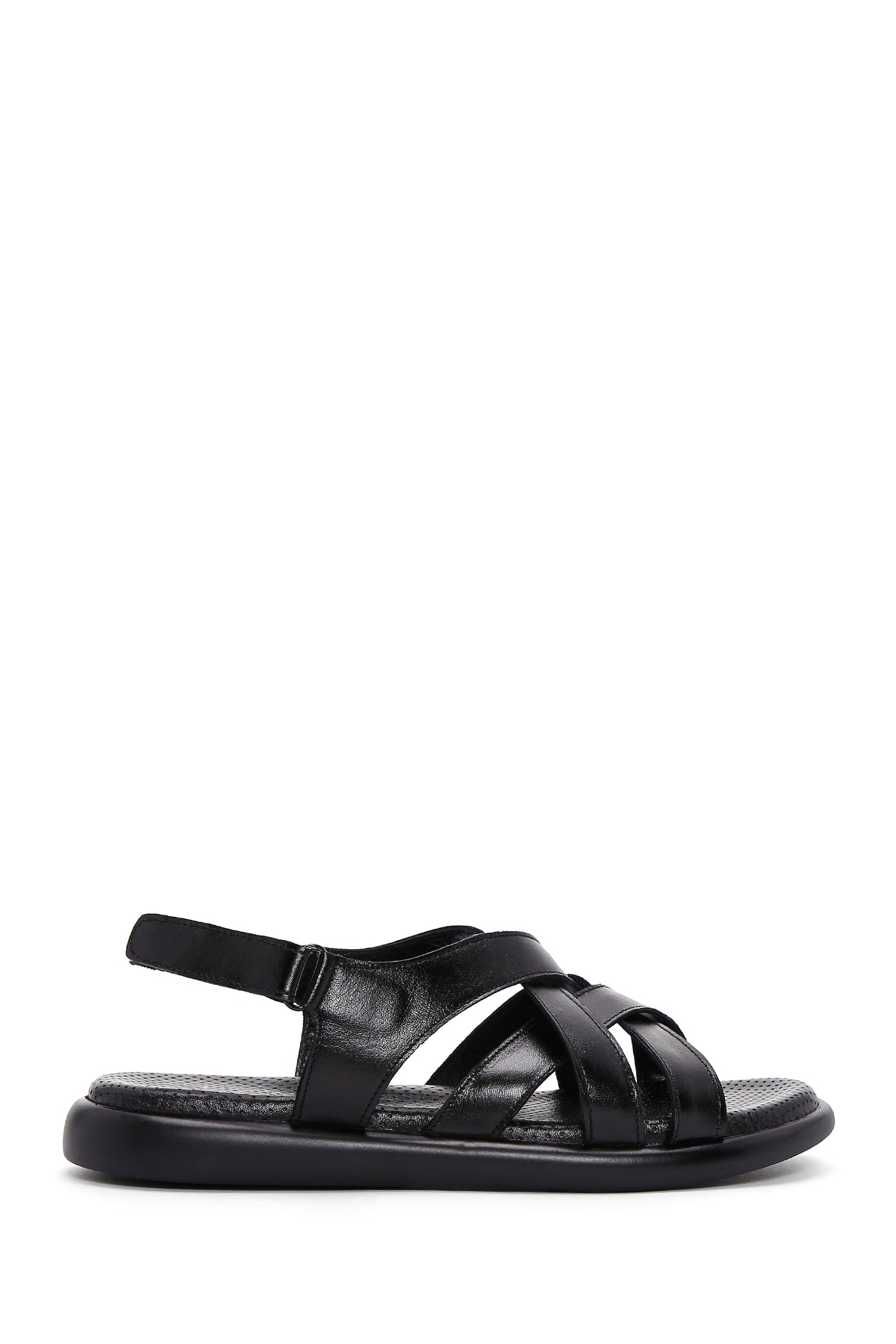 Women's Black Ankle Strap Leather Comfort Sandals 24SFD360718 | Derimod