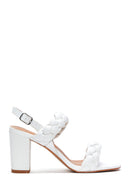 Women's White Thick Heeled Sandals | Derimod