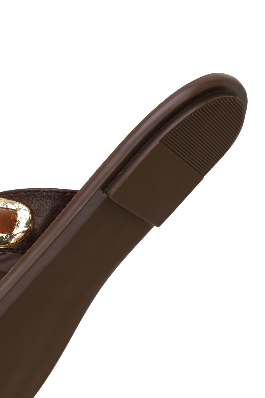 Woman Brown Stone-Embellished Flip-Flop Slipper