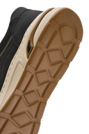 Erkek Siyah Bağcıklı Deri Sneaker | Derimod