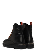 Harley Davidson Male Black Steven Zip Closure Leather Combat Boots | Derimod