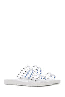 Women's Silver Stone Transparent Slippers | Derimod