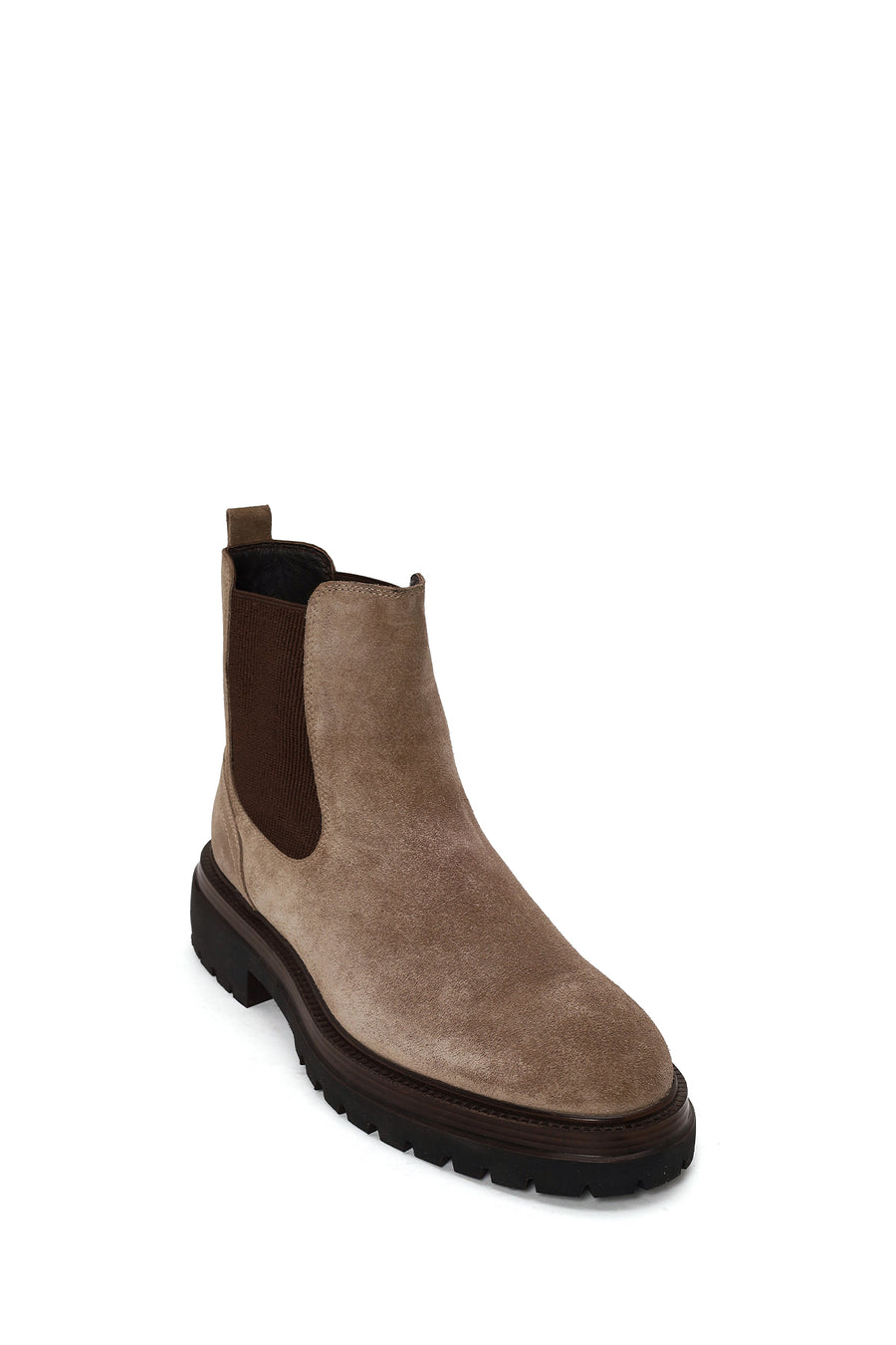 Male Beige Thick-Soled Suede Chelsea Boots