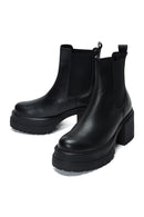 Women's Black Leather Heeled Chelsea Boots | Derimod