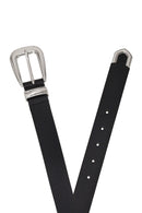 Unisex Black Leather Belt | Derimod
