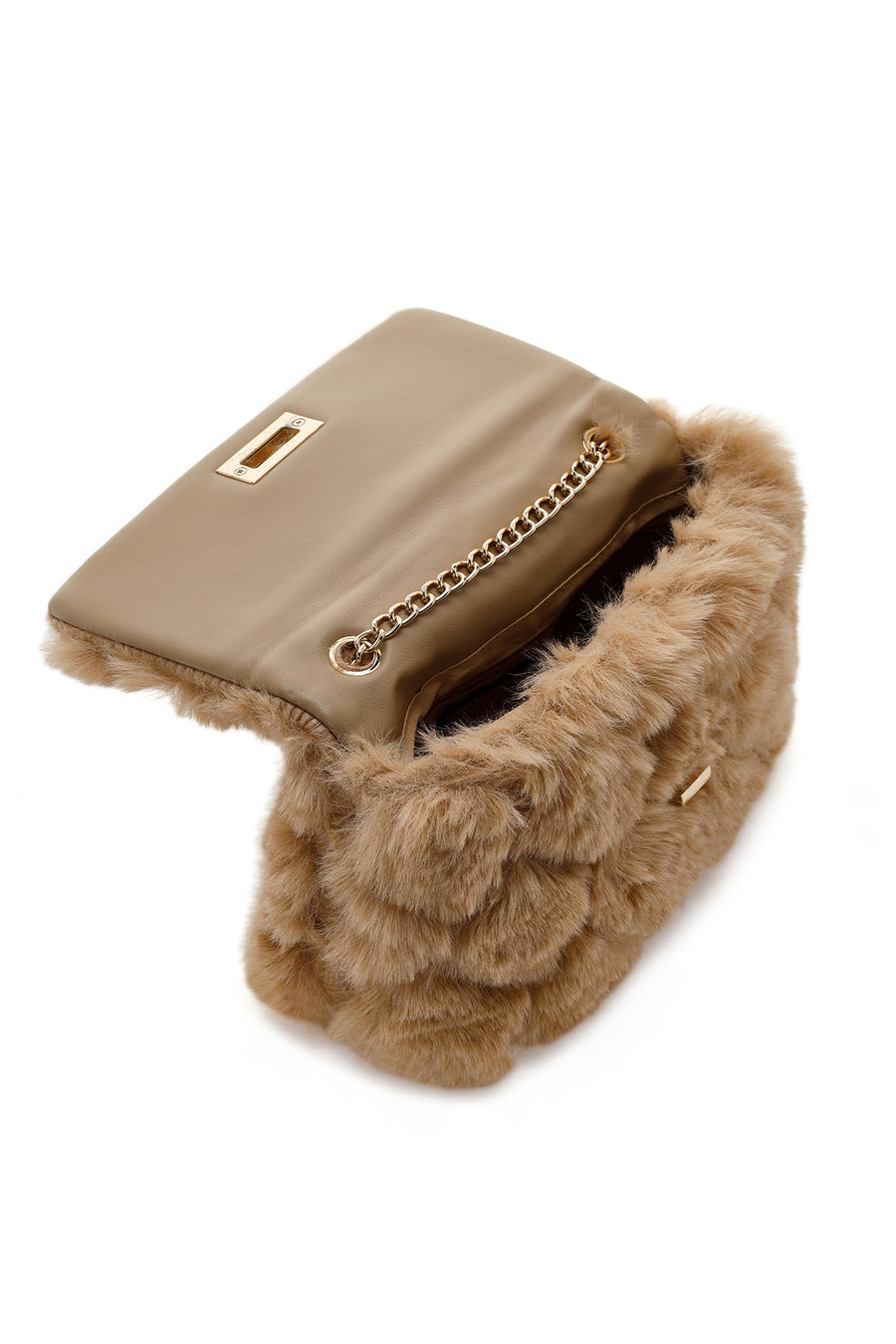 Kadın Camel Zincir Askılı Peluş Çapraz Çanta
