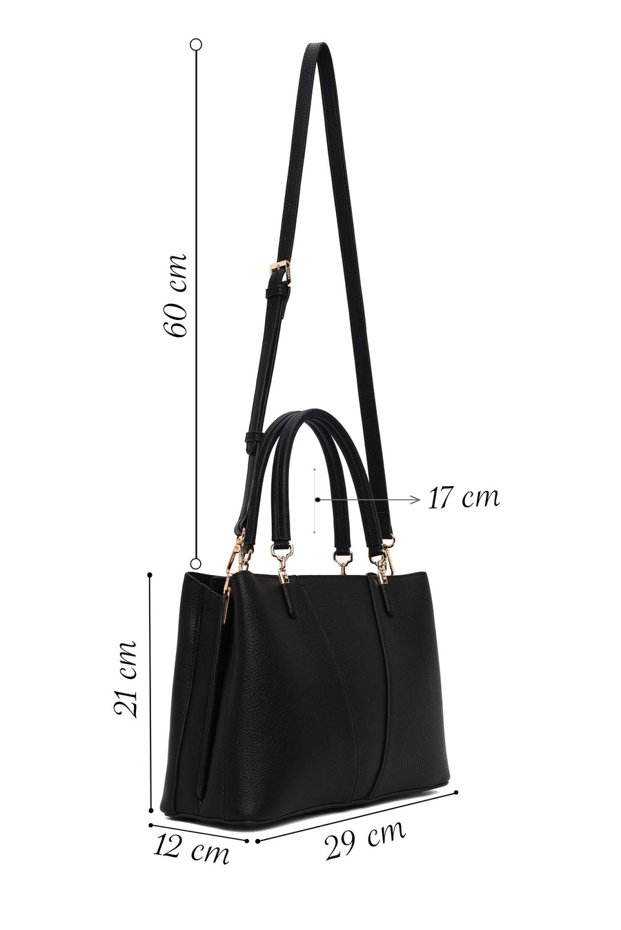 Woman Black Long-Strap Shoulder Bag
