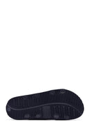 Men's Navy Blue Double Buckle Slippers | Derimod