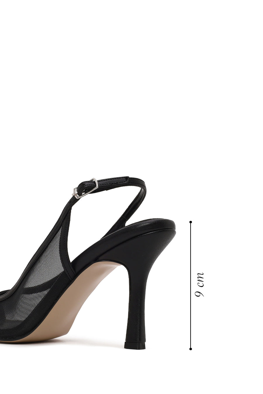 Woman Black Open-Back Stiletto Shoes