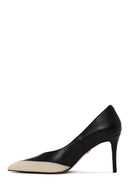 Woman Black Thin-Heeled Leather Stiletto | Derimod