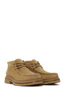 Male Beige Lace-Up Thick-Soled Suede Casual Boots | Derimod
