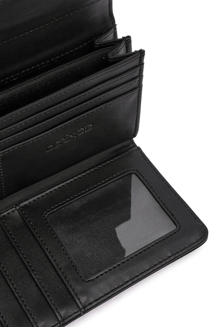 Women's Black Wallet with Strap Detail