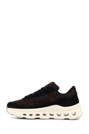 Women's Black Lace-Up Thick-Soled Leather Sneaker | Derimod