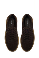 Kadın Kahverengi Bağcıklı Süet Deri Sneaker | Derimod