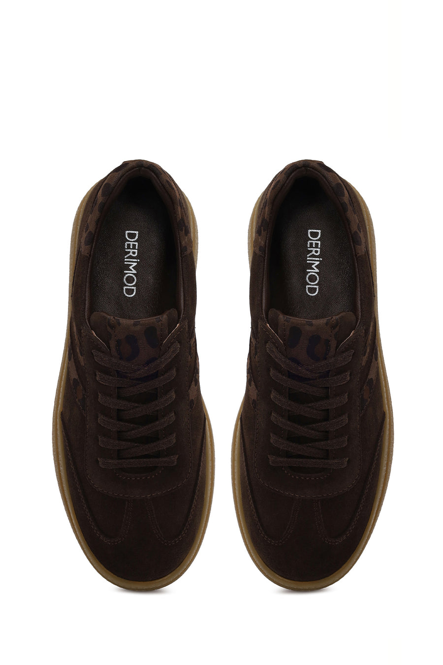 Kadın Kahverengi Bağcıklı Süet Deri Sneaker