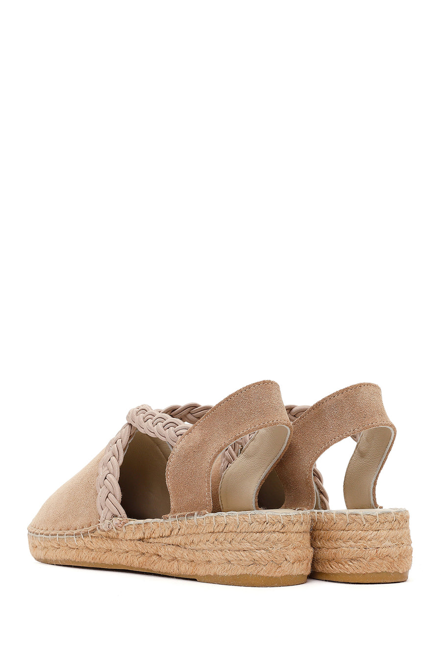 Women's Beige Suede Leather Espadrille