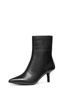 Geox Women Black D Kleopy B - Nappa Sheep Lea Zippered Thin Heeled Leather Boot | Derimod