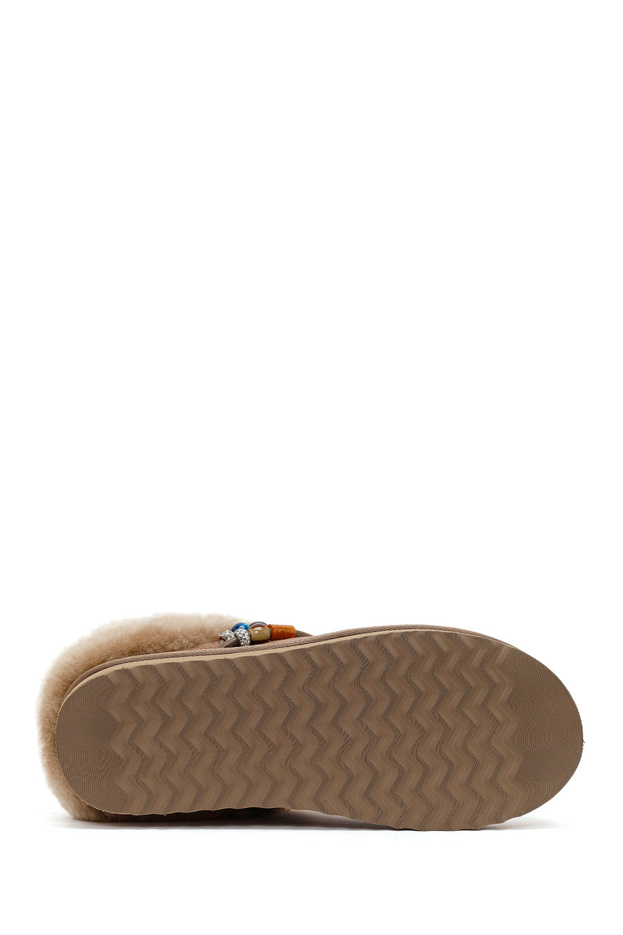 Woman Mink Stone-Embellished Suede Teddy Slipper
