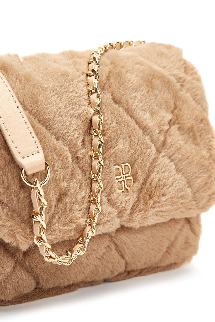 Women's Camel Plush Shoulder Bag
