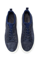 Erkek Mavi Süet Deri Sneaker | Derimod