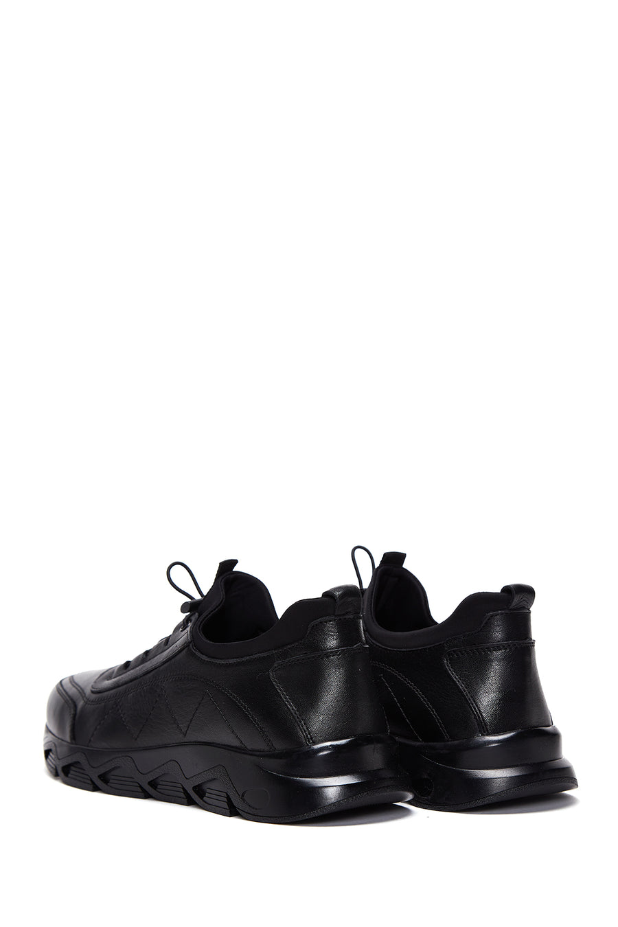 Erkek Siyah Deri Casual Sneaker