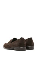 Women's Brown Buckle Detailed Suede Leather Masculine Loafer | Derimod