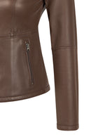 Lucy Woman Gray Double-Sided Leather Suede Jacket | Derimod