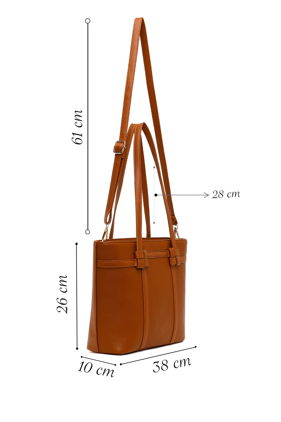 Woman Brown Long-Strap Classic Shoulder Bag