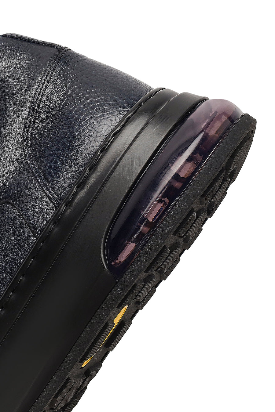 Men's Navy Blue Lace-Up Thick Sole Leather Sneaker