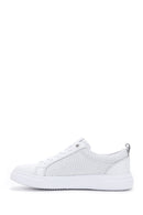 Men's White Leather Printed Sneaker | Derimod