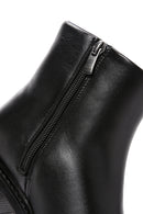 Women's Black Zipper Heeled Leather Boots | Derimod