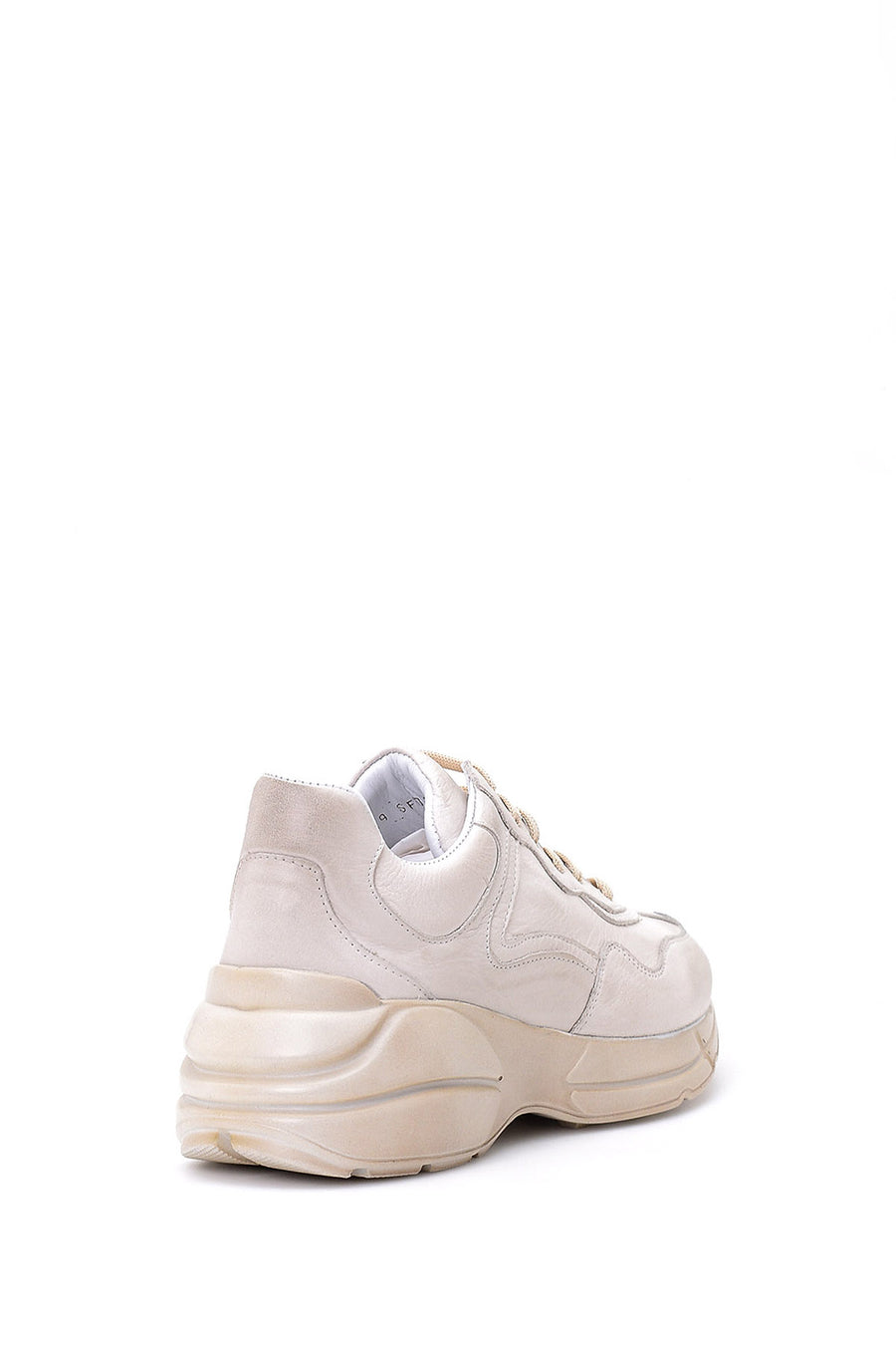 Women's High-Sole Leather Sneaker