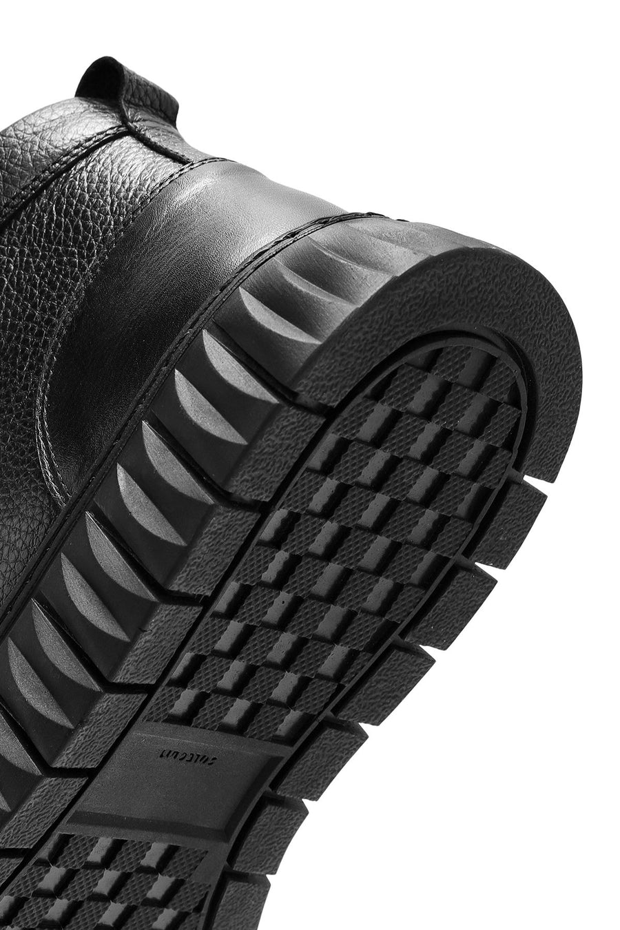 Erkek Siyah Bağcıklı Deri Bilekli Sneaker