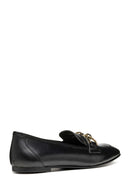 Geox Women's Black Llizia Leather Masculine Loafer | Derimod