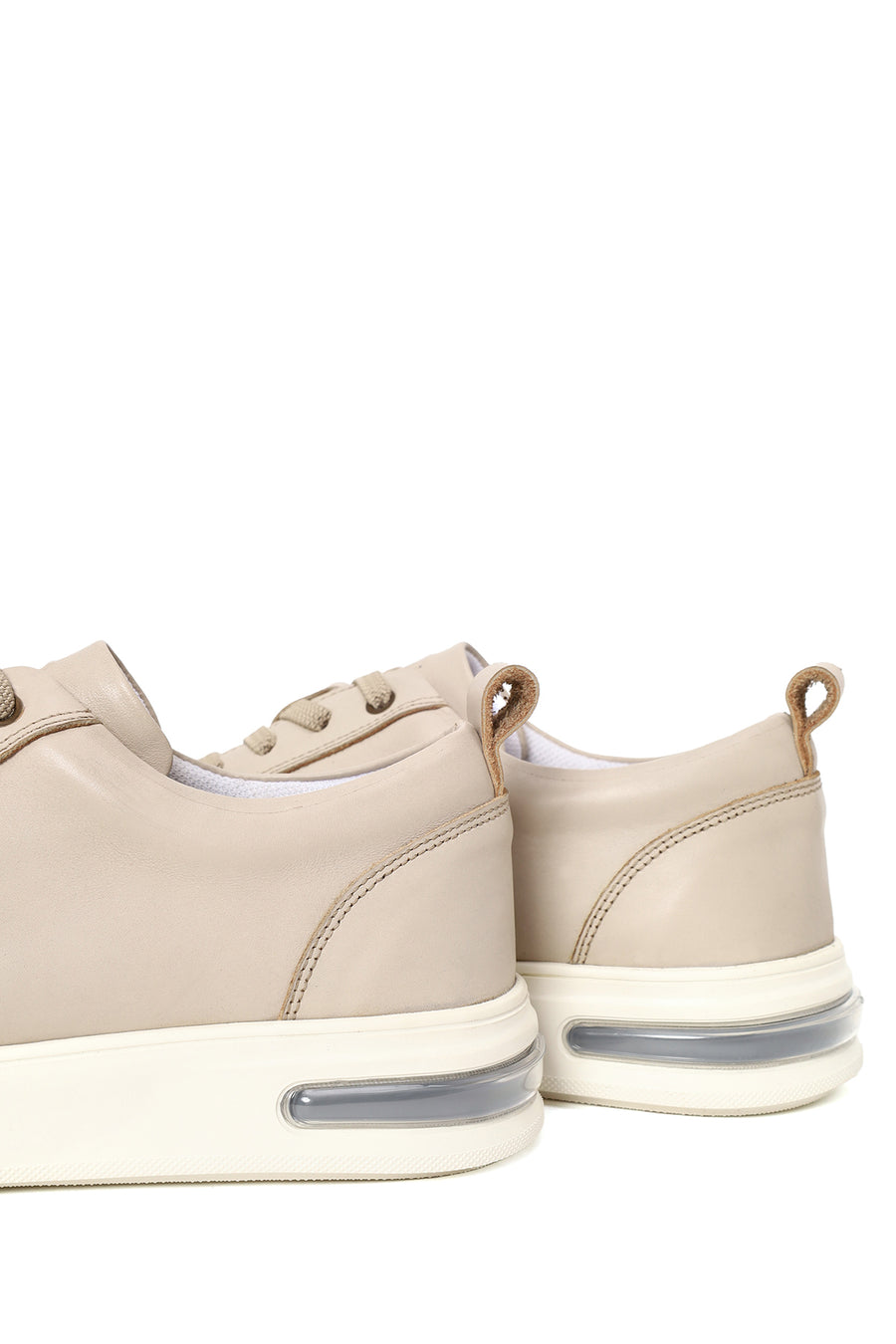 Male Beige Lace-up Leather Sneaker