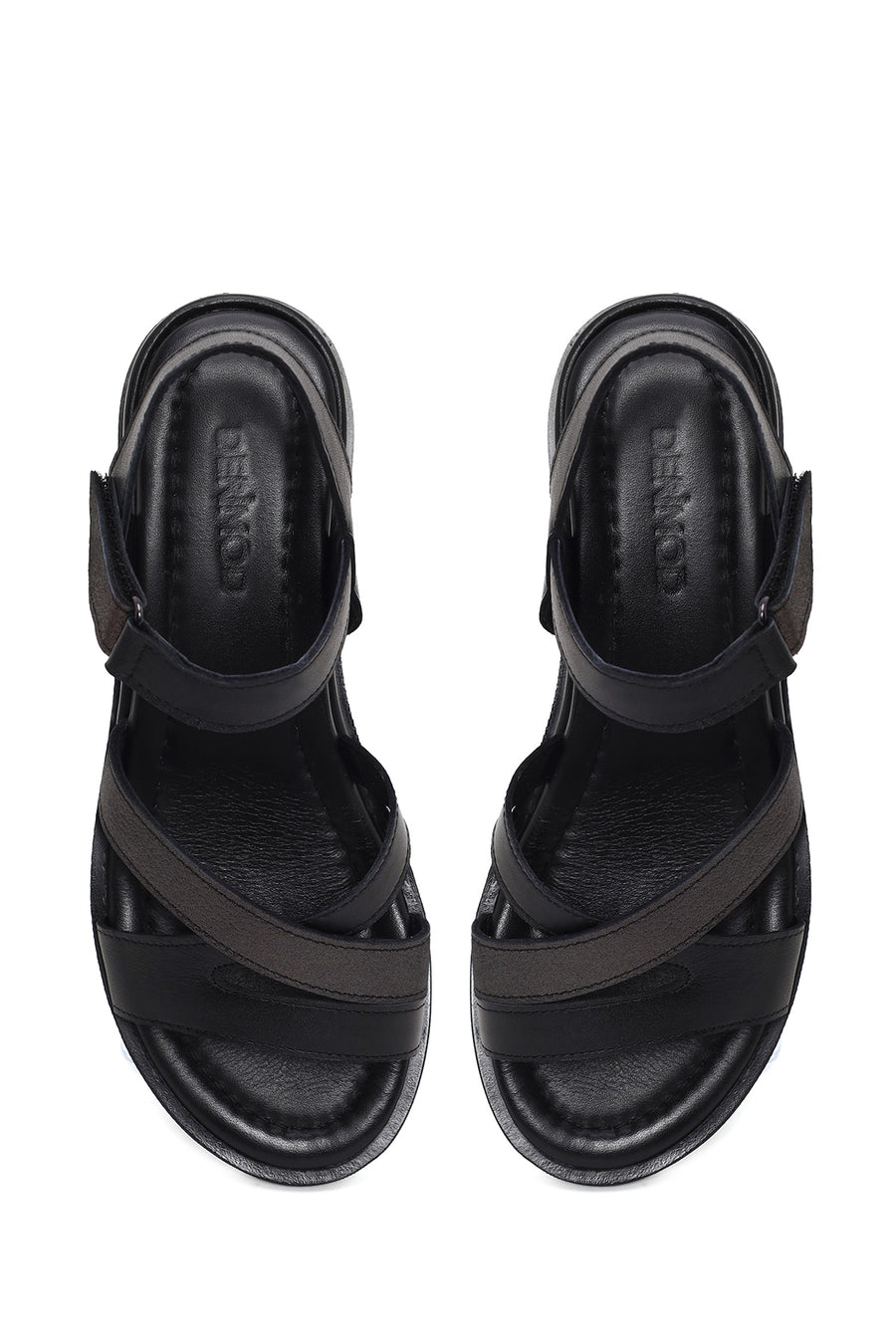Women’s Black Ankle-Strap Leather Sandals