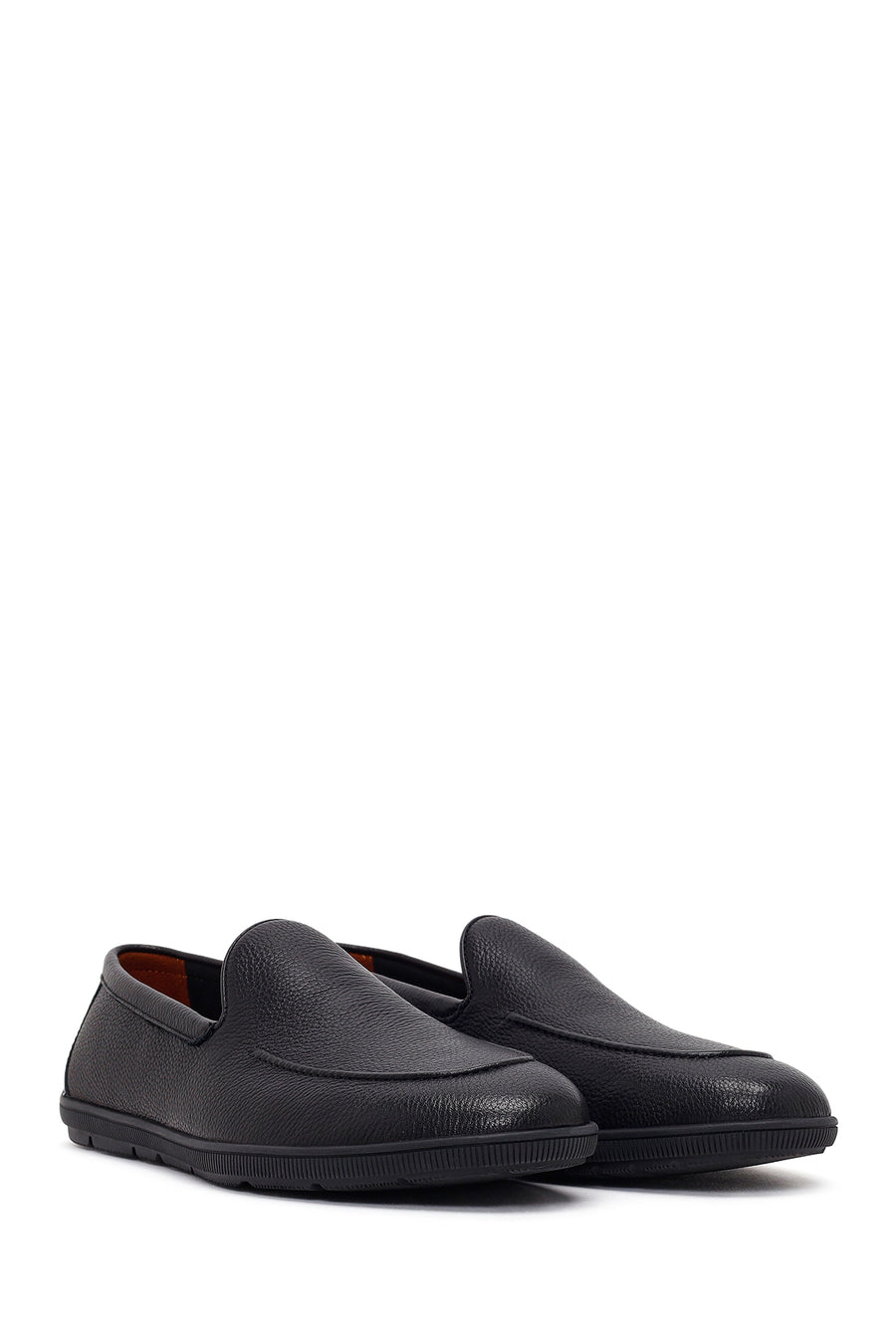 Men's Black Leather Casual Loafer