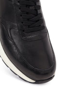 Erkek Siyah Bağcıklı Deri Sneaker | Derimod