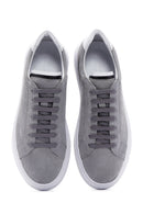 Men's Gray Suede Leather Thick Soled Sneaker | Derimod