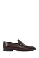 Derimod Black Male Brown Leather Classic Loafer | Derimod