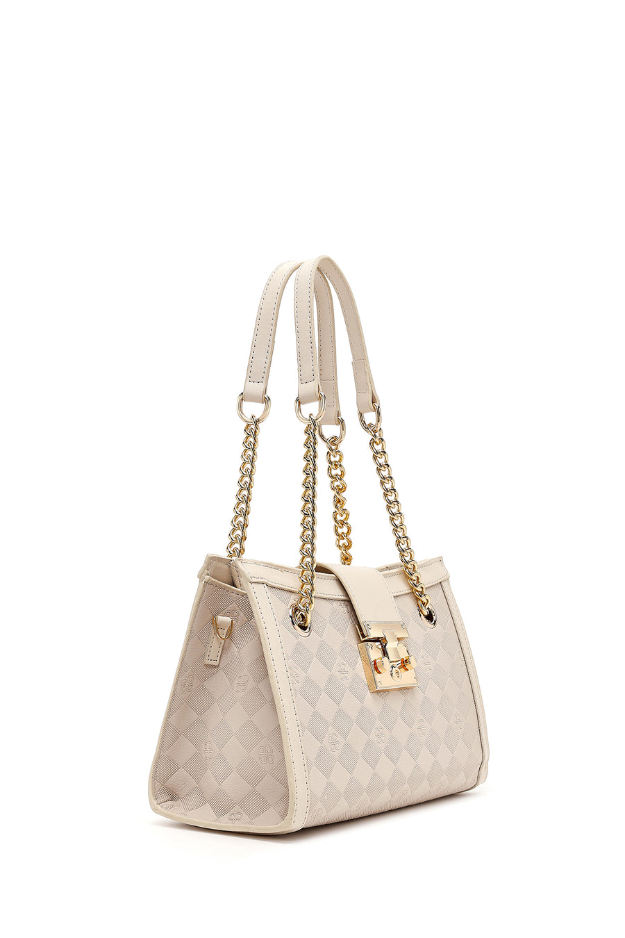 Women's Cream Long Strap Printed Shoulder Bag