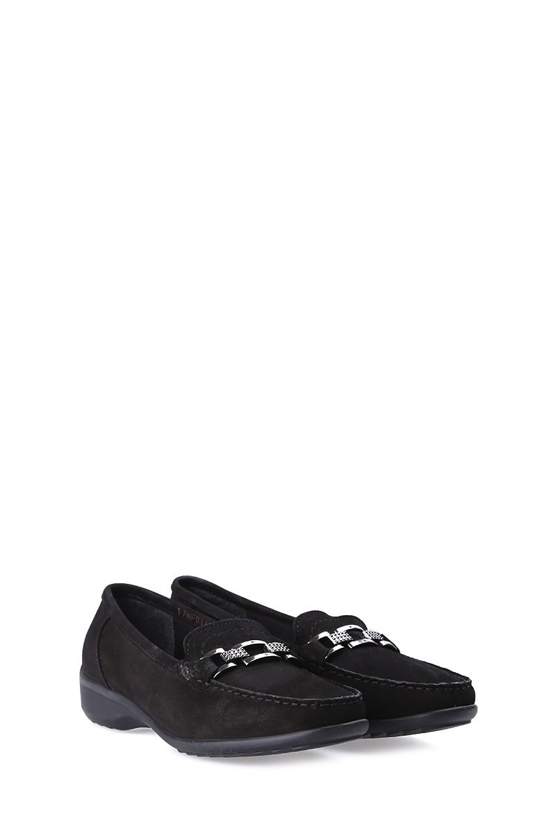 Tokalı Süet Kadın Loafer